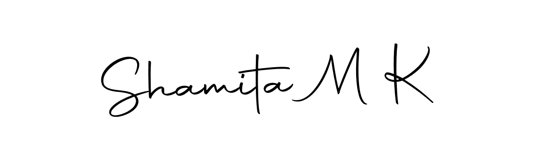 This is the best signature style for the Shamita M K name. Also you like these signature font (Autography-DOLnW). Mix name signature. Shamita M K signature style 10 images and pictures png