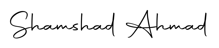 The best way (Autography-DOLnW) to make a short signature is to pick only two or three words in your name. For converting this name Shamshad Ahmad. Shamshad Ahmad signature style 10 images and pictures png