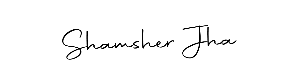 Create a beautiful signature design for name Shamsher Jha. With this signature (Autography-DOLnW) fonts, you can make a handwritten signature for free. Shamsher Jha signature style 10 images and pictures png