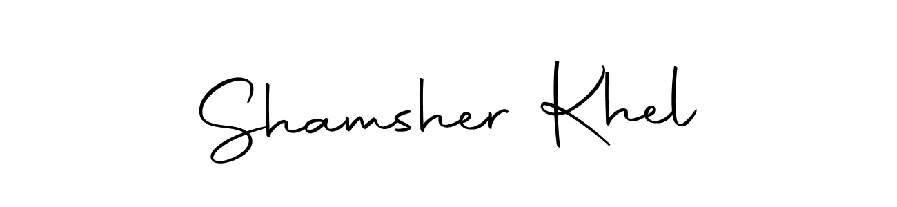 Create a beautiful signature design for name Shamsher Khel. With this signature (Autography-DOLnW) fonts, you can make a handwritten signature for free. Shamsher Khel signature style 10 images and pictures png