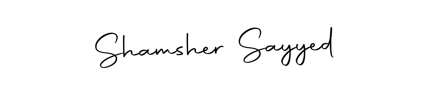 How to make Shamsher Sayyed name signature. Use Autography-DOLnW style for creating short signs online. This is the latest handwritten sign. Shamsher Sayyed signature style 10 images and pictures png