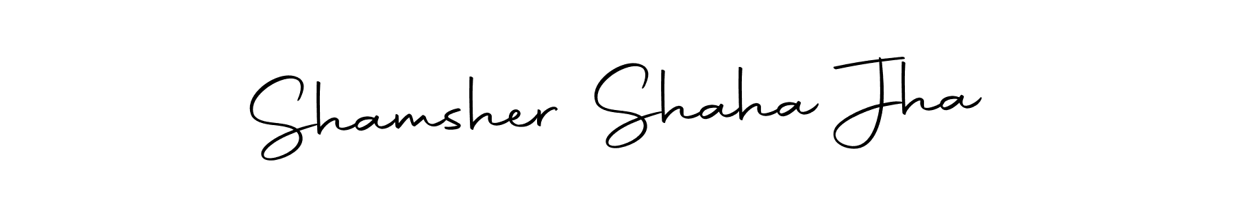 Make a beautiful signature design for name Shamsher Shaha Jha. Use this online signature maker to create a handwritten signature for free. Shamsher Shaha Jha signature style 10 images and pictures png