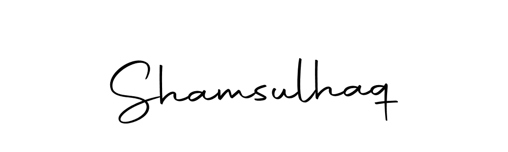 You should practise on your own different ways (Autography-DOLnW) to write your name (Shamsulhaq) in signature. don't let someone else do it for you. Shamsulhaq signature style 10 images and pictures png