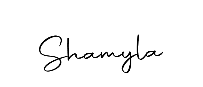 Use a signature maker to create a handwritten signature online. With this signature software, you can design (Autography-DOLnW) your own signature for name Shamyla. Shamyla signature style 10 images and pictures png