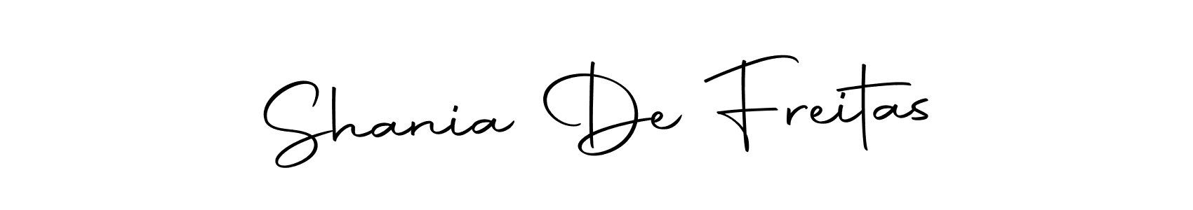 Create a beautiful signature design for name Shania De Freitas. With this signature (Autography-DOLnW) fonts, you can make a handwritten signature for free. Shania De Freitas signature style 10 images and pictures png