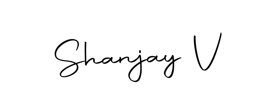 Shanjay V stylish signature style. Best Handwritten Sign (Autography-DOLnW) for my name. Handwritten Signature Collection Ideas for my name Shanjay V. Shanjay V signature style 10 images and pictures png