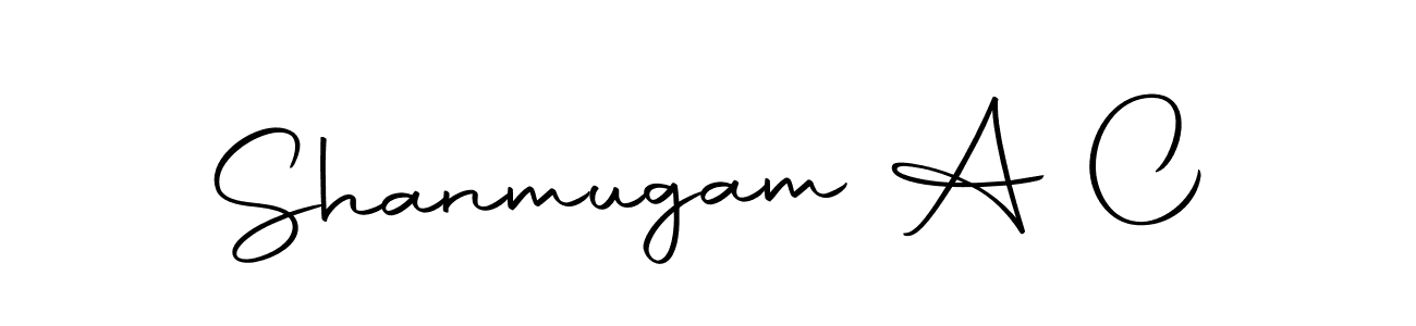 Use a signature maker to create a handwritten signature online. With this signature software, you can design (Autography-DOLnW) your own signature for name Shanmugam A C. Shanmugam A C signature style 10 images and pictures png