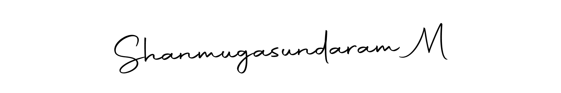 How to make Shanmugasundaram M name signature. Use Autography-DOLnW style for creating short signs online. This is the latest handwritten sign. Shanmugasundaram M signature style 10 images and pictures png