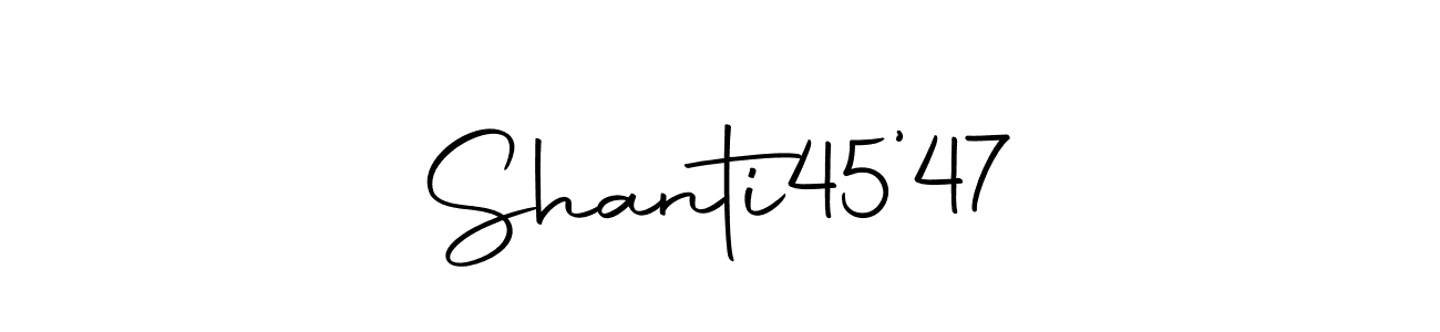 The best way (Autography-DOLnW) to make a short signature is to pick only two or three words in your name. The name Shanti45’47 include a total of six letters. For converting this name. Shanti45’47 signature style 10 images and pictures png