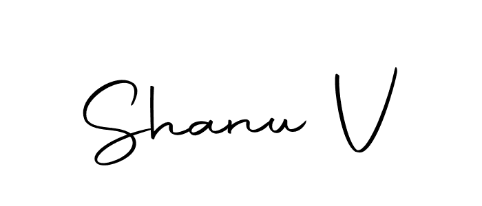Create a beautiful signature design for name Shanu V. With this signature (Autography-DOLnW) fonts, you can make a handwritten signature for free. Shanu V signature style 10 images and pictures png