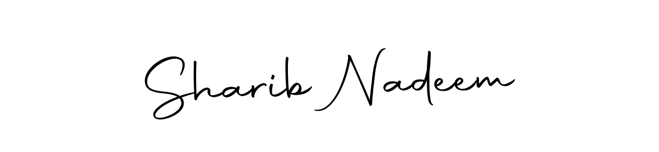 How to make Sharib Nadeem name signature. Use Autography-DOLnW style for creating short signs online. This is the latest handwritten sign. Sharib Nadeem signature style 10 images and pictures png