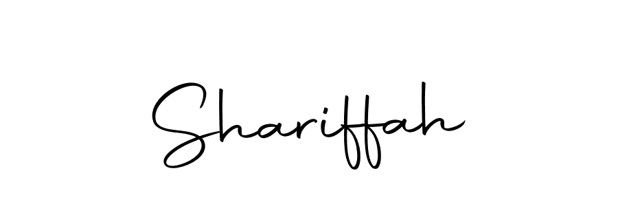 Use a signature maker to create a handwritten signature online. With this signature software, you can design (Autography-DOLnW) your own signature for name Shariffah. Shariffah signature style 10 images and pictures png