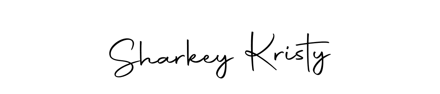 How to make Sharkey Kristy name signature. Use Autography-DOLnW style for creating short signs online. This is the latest handwritten sign. Sharkey Kristy signature style 10 images and pictures png