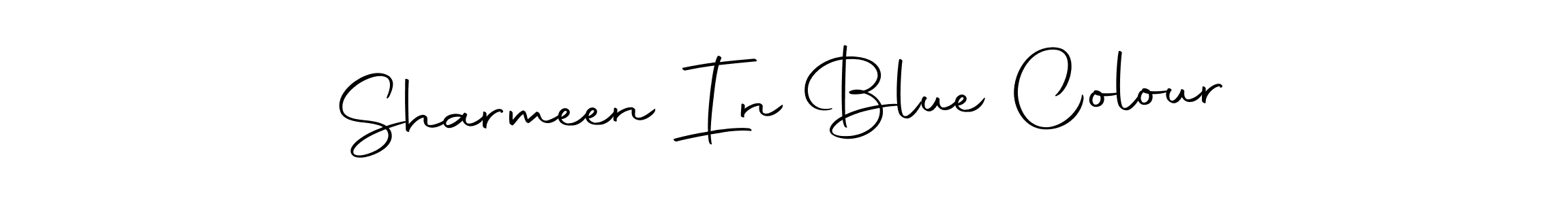 Make a beautiful signature design for name Sharmeen In Blue Colour. Use this online signature maker to create a handwritten signature for free. Sharmeen In Blue Colour signature style 10 images and pictures png