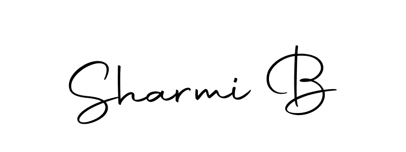How to make Sharmi B name signature. Use Autography-DOLnW style for creating short signs online. This is the latest handwritten sign. Sharmi B signature style 10 images and pictures png