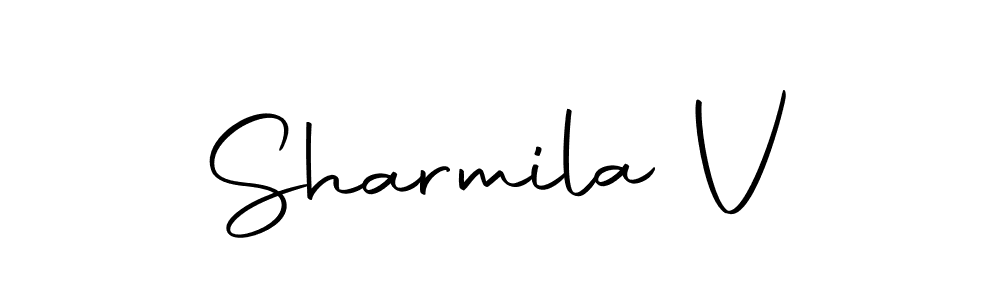Use a signature maker to create a handwritten signature online. With this signature software, you can design (Autography-DOLnW) your own signature for name Sharmila V. Sharmila V signature style 10 images and pictures png