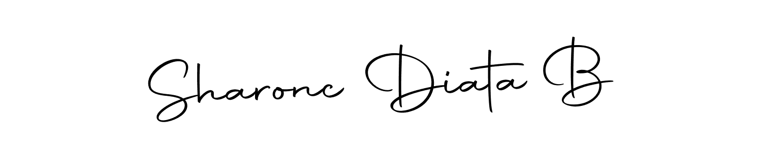 How to make Sharonc Diata B name signature. Use Autography-DOLnW style for creating short signs online. This is the latest handwritten sign. Sharonc Diata B signature style 10 images and pictures png