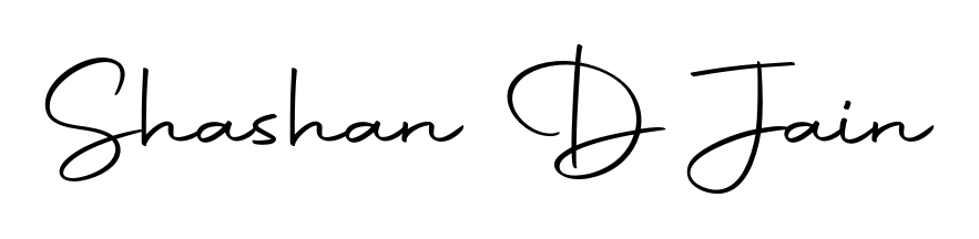 Personalize your online presence with Shashan D Jain signature rendered in elegant Autography-DOLnW font. Great for website footers and blogs. Shashan D Jain signature style 10 images and pictures png