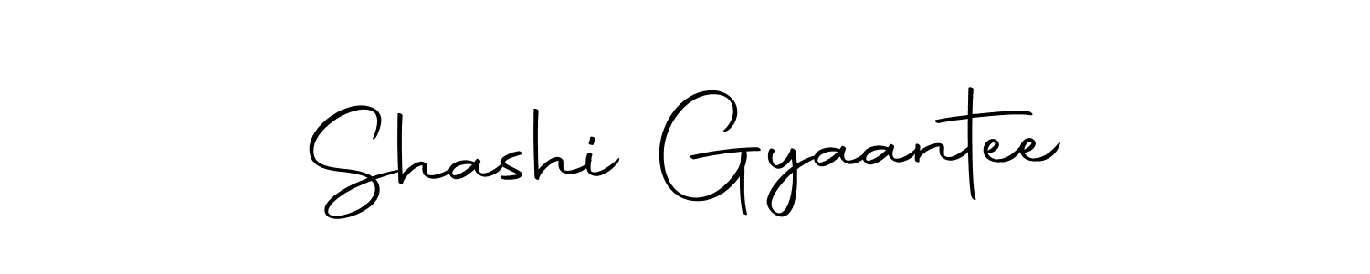 How to make Shashi Gyaantee name signature. Use Autography-DOLnW style for creating short signs online. This is the latest handwritten sign. Shashi Gyaantee signature style 10 images and pictures png