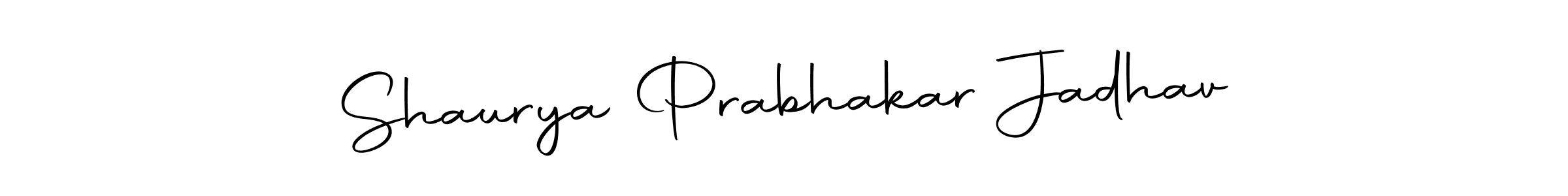 How to make Shaurya Prabhakar Jadhav name signature. Use Autography-DOLnW style for creating short signs online. This is the latest handwritten sign. Shaurya Prabhakar Jadhav signature style 10 images and pictures png