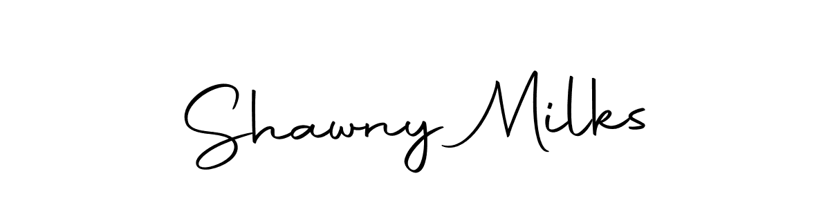 Create a beautiful signature design for name Shawny Milks. With this signature (Autography-DOLnW) fonts, you can make a handwritten signature for free. Shawny Milks signature style 10 images and pictures png