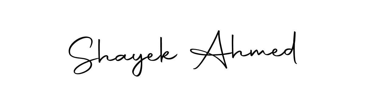 Design your own signature with our free online signature maker. With this signature software, you can create a handwritten (Autography-DOLnW) signature for name Shayek Ahmed. Shayek Ahmed signature style 10 images and pictures png