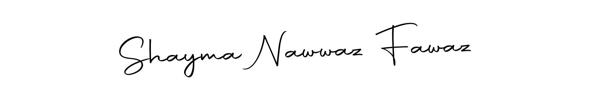 Make a beautiful signature design for name Shayma Nawwaz Fawaz. With this signature (Autography-DOLnW) style, you can create a handwritten signature for free. Shayma Nawwaz Fawaz signature style 10 images and pictures png