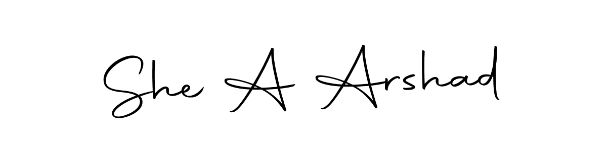 Create a beautiful signature design for name She A Arshad. With this signature (Autography-DOLnW) fonts, you can make a handwritten signature for free. She A Arshad signature style 10 images and pictures png