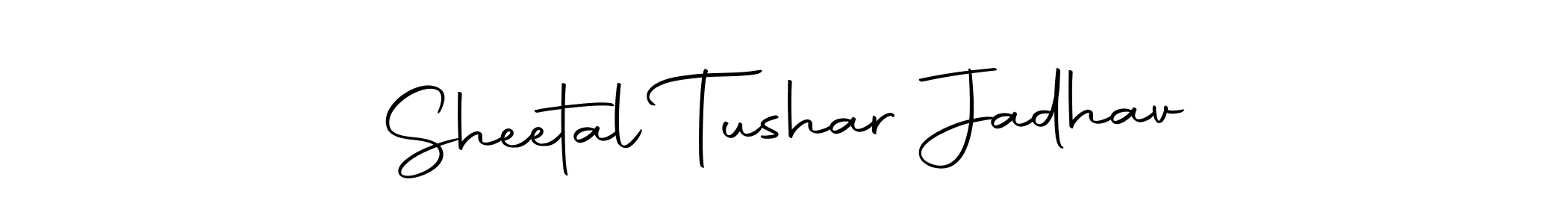 You should practise on your own different ways (Autography-DOLnW) to write your name (Sheetal Tushar Jadhav) in signature. don't let someone else do it for you. Sheetal Tushar Jadhav signature style 10 images and pictures png