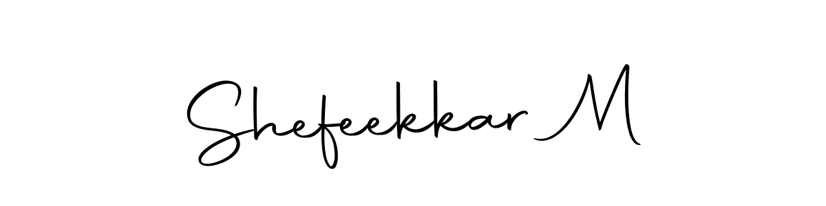 How to make Shefeekkar M name signature. Use Autography-DOLnW style for creating short signs online. This is the latest handwritten sign. Shefeekkar M signature style 10 images and pictures png