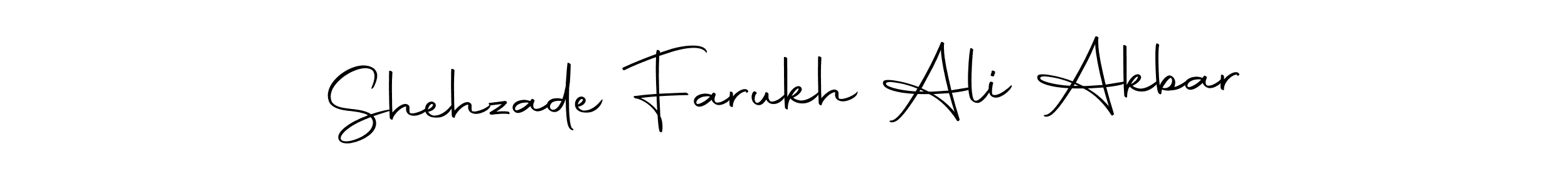 Make a beautiful signature design for name Shehzade Farukh Ali Akbar. With this signature (Autography-DOLnW) style, you can create a handwritten signature for free. Shehzade Farukh Ali Akbar signature style 10 images and pictures png