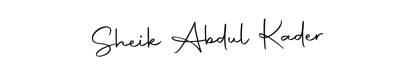 Make a short Sheik Abdul Kader signature style. Manage your documents anywhere anytime using Autography-DOLnW. Create and add eSignatures, submit forms, share and send files easily. Sheik Abdul Kader signature style 10 images and pictures png