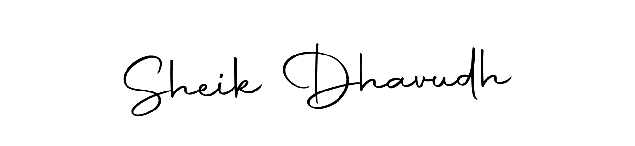 Create a beautiful signature design for name Sheik Dhavudh. With this signature (Autography-DOLnW) fonts, you can make a handwritten signature for free. Sheik Dhavudh signature style 10 images and pictures png