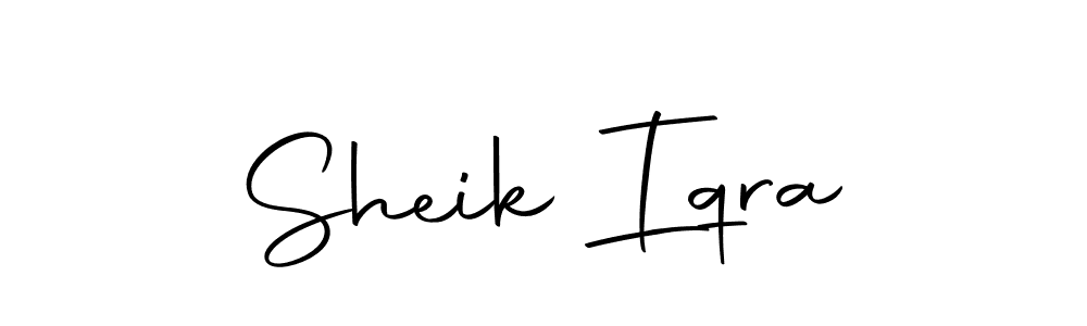 Design your own signature with our free online signature maker. With this signature software, you can create a handwritten (Autography-DOLnW) signature for name Sheik Iqra. Sheik Iqra signature style 10 images and pictures png