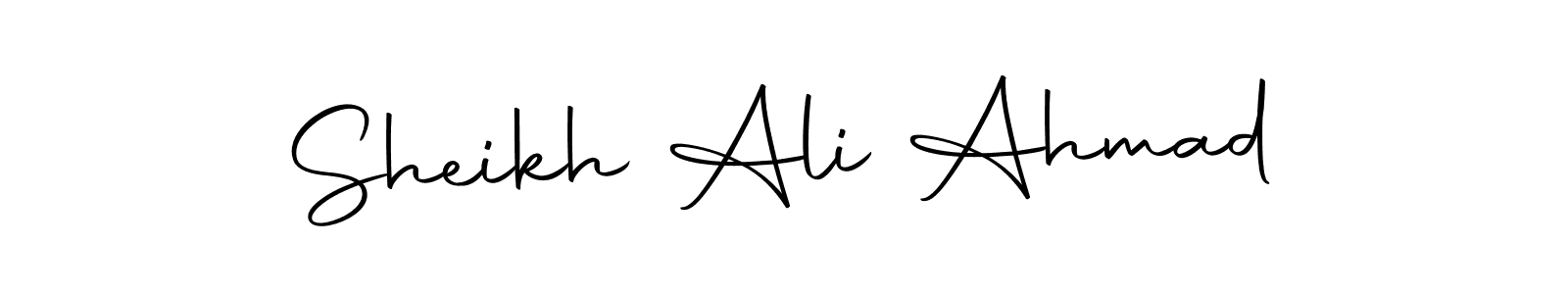 How to make Sheikh Ali Ahmad name signature. Use Autography-DOLnW style for creating short signs online. This is the latest handwritten sign. Sheikh Ali Ahmad signature style 10 images and pictures png