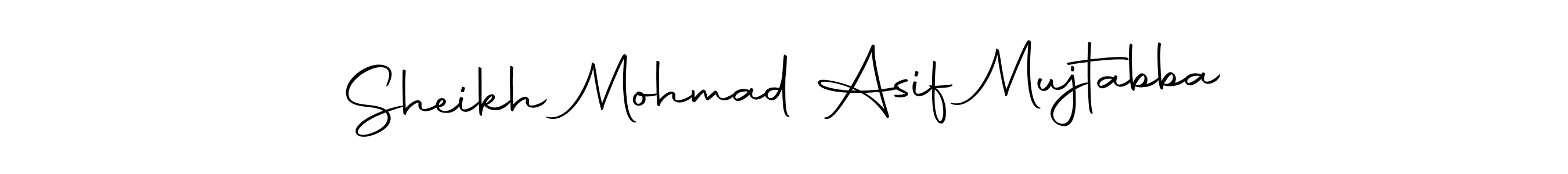 This is the best signature style for the Sheikh Mohmad Asif Mujtabba name. Also you like these signature font (Autography-DOLnW). Mix name signature. Sheikh Mohmad Asif Mujtabba signature style 10 images and pictures png