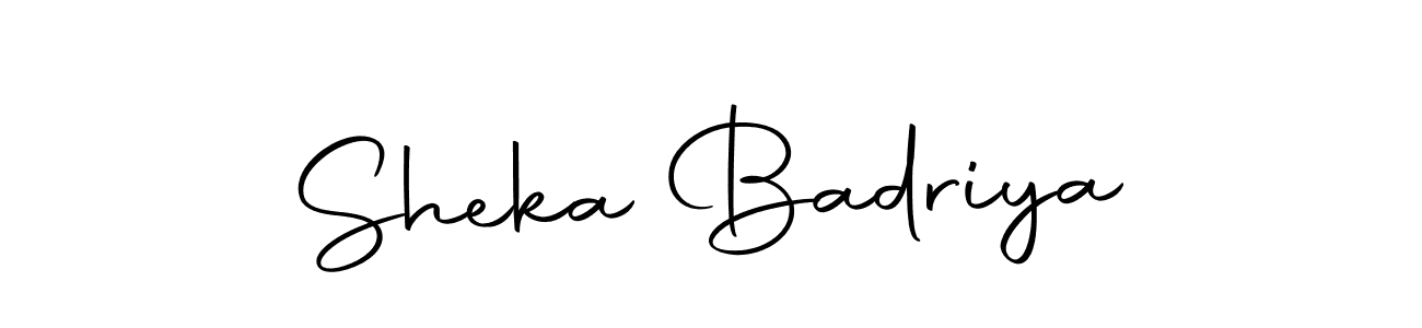 How to make Sheka Badriya name signature. Use Autography-DOLnW style for creating short signs online. This is the latest handwritten sign. Sheka Badriya signature style 10 images and pictures png