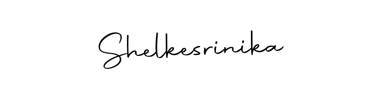 How to make Shelkesrinika name signature. Use Autography-DOLnW style for creating short signs online. This is the latest handwritten sign. Shelkesrinika signature style 10 images and pictures png