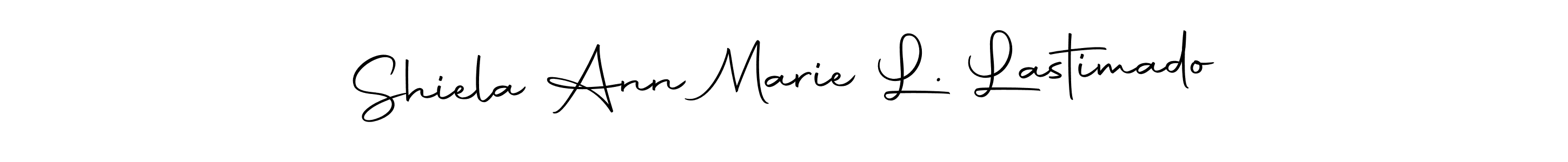 Use a signature maker to create a handwritten signature online. With this signature software, you can design (Autography-DOLnW) your own signature for name Shiela Ann Marie L. Lastimado. Shiela Ann Marie L. Lastimado signature style 10 images and pictures png