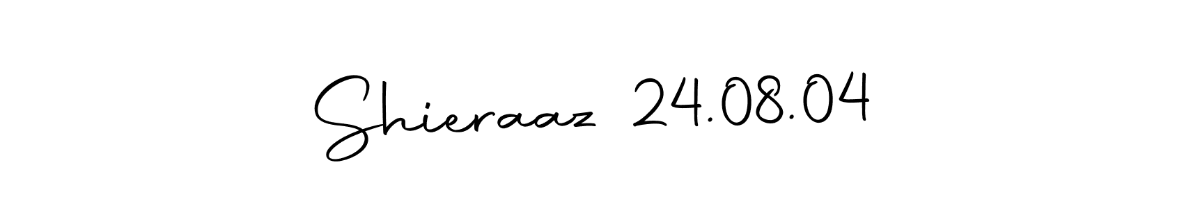 You should practise on your own different ways (Autography-DOLnW) to write your name (Shieraaz 24.08.04) in signature. don't let someone else do it for you. Shieraaz 24.08.04 signature style 10 images and pictures png