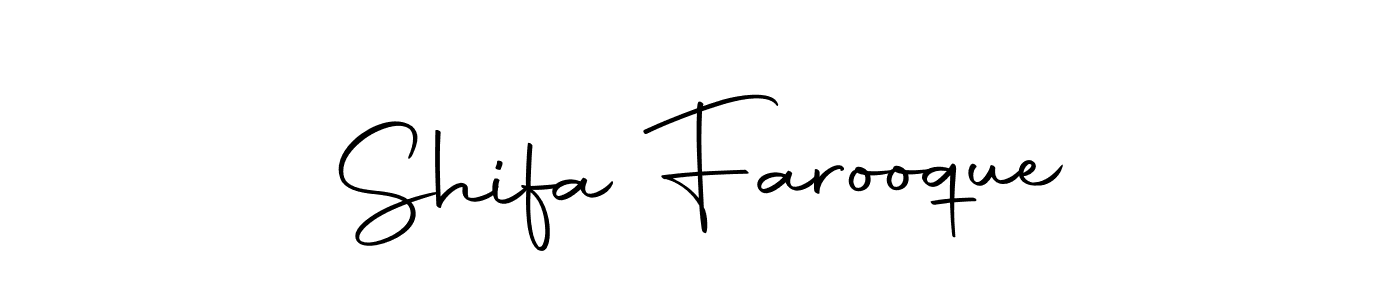 How to make Shifa Farooque name signature. Use Autography-DOLnW style for creating short signs online. This is the latest handwritten sign. Shifa Farooque signature style 10 images and pictures png