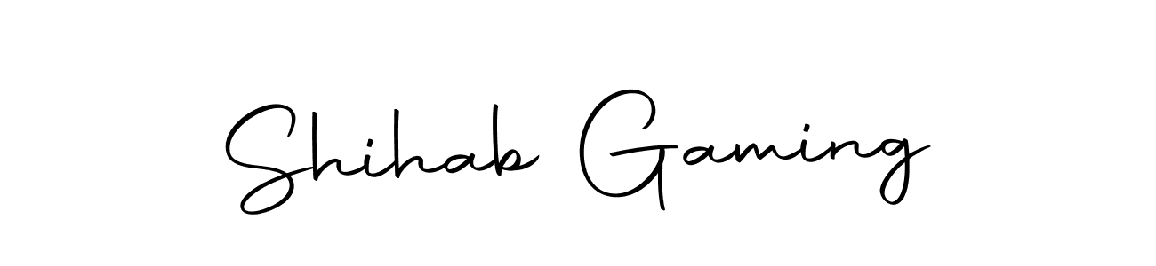 Design your own signature with our free online signature maker. With this signature software, you can create a handwritten (Autography-DOLnW) signature for name Shihab Gaming. Shihab Gaming signature style 10 images and pictures png