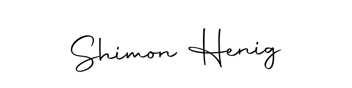 How to make Shimon Henig name signature. Use Autography-DOLnW style for creating short signs online. This is the latest handwritten sign. Shimon Henig signature style 10 images and pictures png