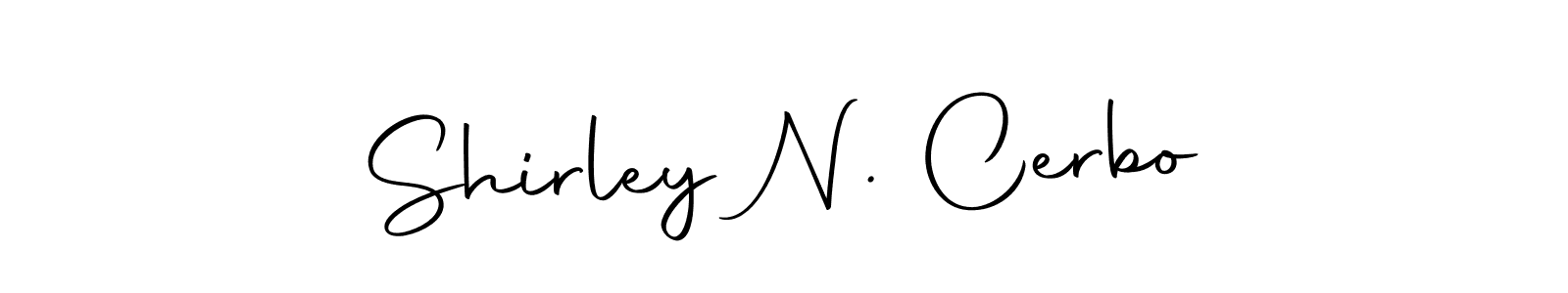 How to make Shirley N. Cerbo name signature. Use Autography-DOLnW style for creating short signs online. This is the latest handwritten sign. Shirley N. Cerbo signature style 10 images and pictures png