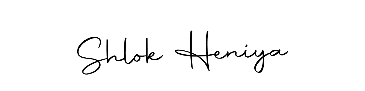 How to make Shlok Heniya name signature. Use Autography-DOLnW style for creating short signs online. This is the latest handwritten sign. Shlok Heniya signature style 10 images and pictures png