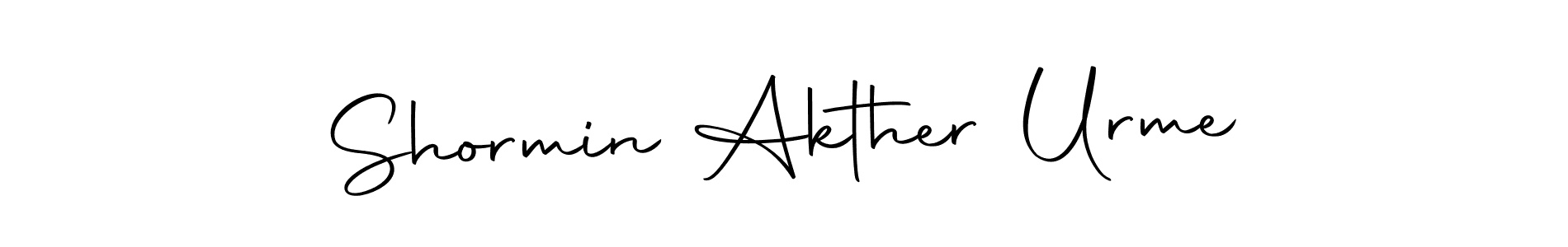 How to make Shormin Akther Urme name signature. Use Autography-DOLnW style for creating short signs online. This is the latest handwritten sign. Shormin Akther Urme signature style 10 images and pictures png