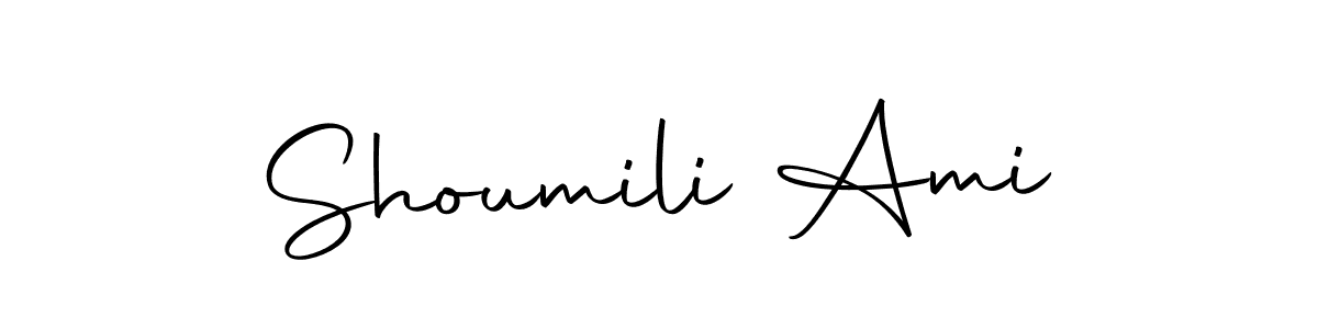 The best way (Autography-DOLnW) to make a short signature is to pick only two or three words in your name. The name Shoumili Ami include a total of six letters. For converting this name. Shoumili Ami signature style 10 images and pictures png