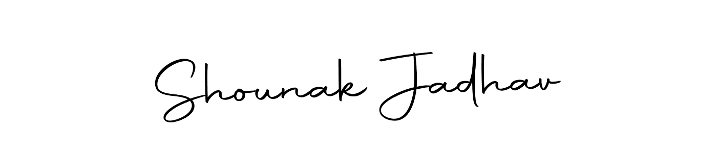 How to make Shounak Jadhav name signature. Use Autography-DOLnW style for creating short signs online. This is the latest handwritten sign. Shounak Jadhav signature style 10 images and pictures png