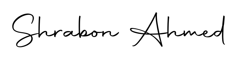 Discover how Shrabon Ahmed looks in an executive cursive font (Autography-DOLnW). Perfect for legal documents, invoices, and certificates. Shrabon Ahmed signature style 10 images and pictures png