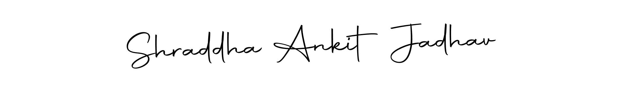 The best way (Autography-DOLnW) to make a short signature is to pick only two or three words in your name. The name Shraddha Ankit Jadhav include a total of six letters. For converting this name. Shraddha Ankit Jadhav signature style 10 images and pictures png